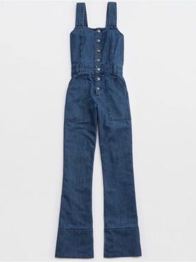 Aerie Denim Kick Flare Overalls